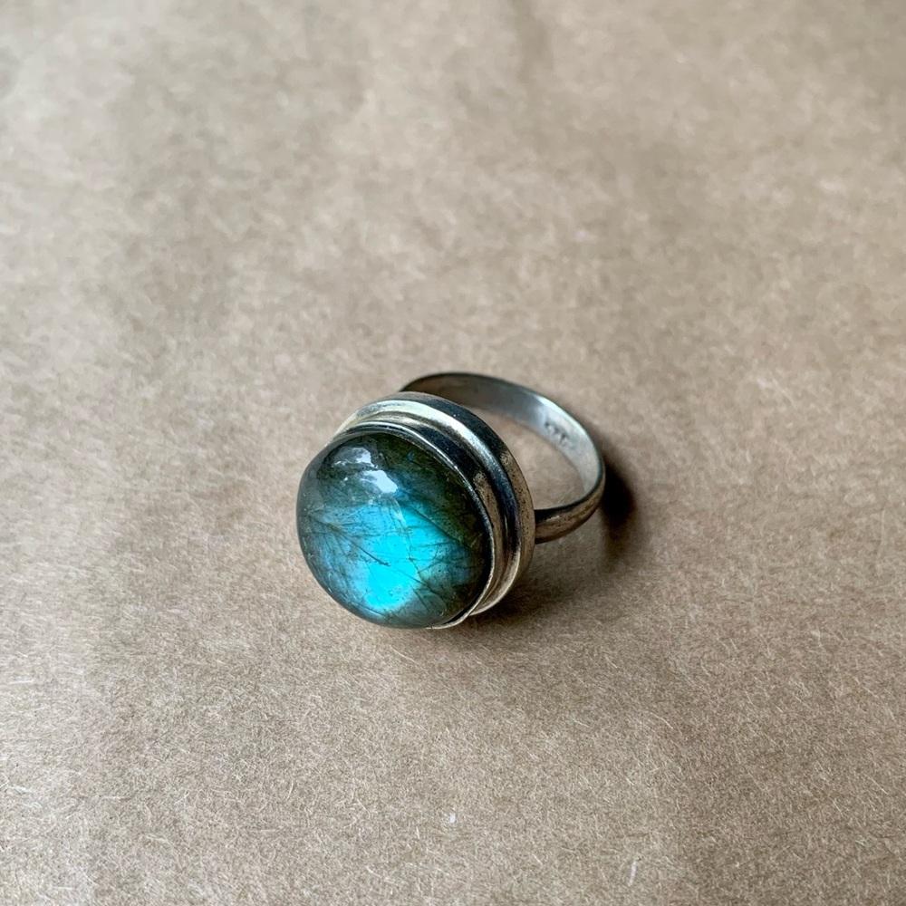 Labradorite Silver 925 Ring Size 7.5